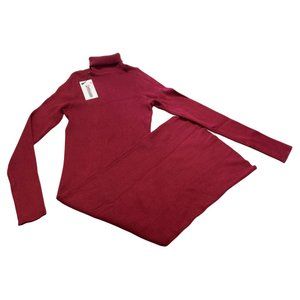 PrettyGuide Women Slim Fit Ribbed Turtleneck Long Sleeve Midi Knit Sweater Dress